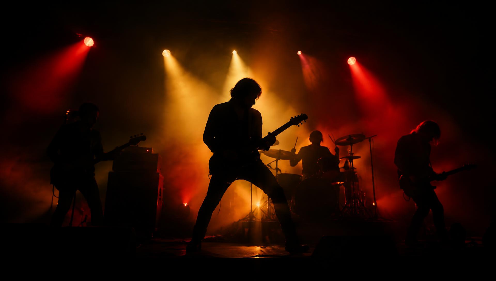 South Circle live on stage under red and amber lights